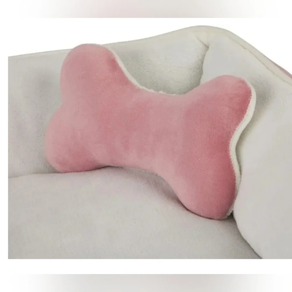 Petco Essentials Blush Pink Small Pet Bed Blanket & Plush Squeaky Toy (2 sets)